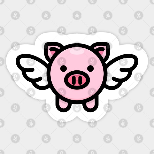 When Pigs Fly: Pink Sticker by Red Wolf